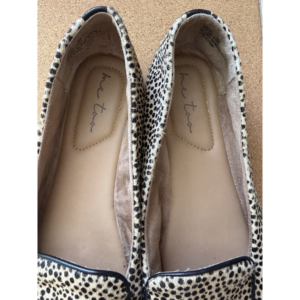 Me Too Anissa Pointed Toe Loafers Cheetah Print‎ Genuine Calf Hair Size 9M - Picture 3 of 7